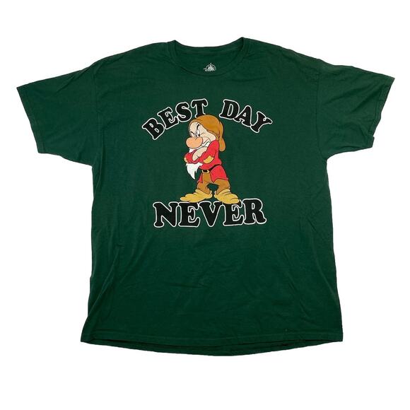 Disney Shirt Adult XL Green Grumpy For Life Snow White Parks Green Mens - Picture 1 of 2